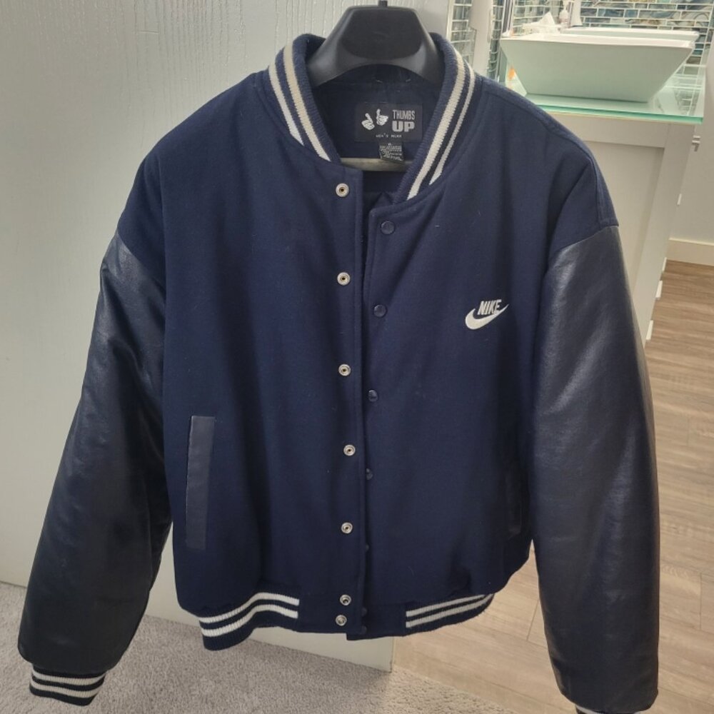 Used Vintage Nike Authentics Varsity Jacket Wool & Leather